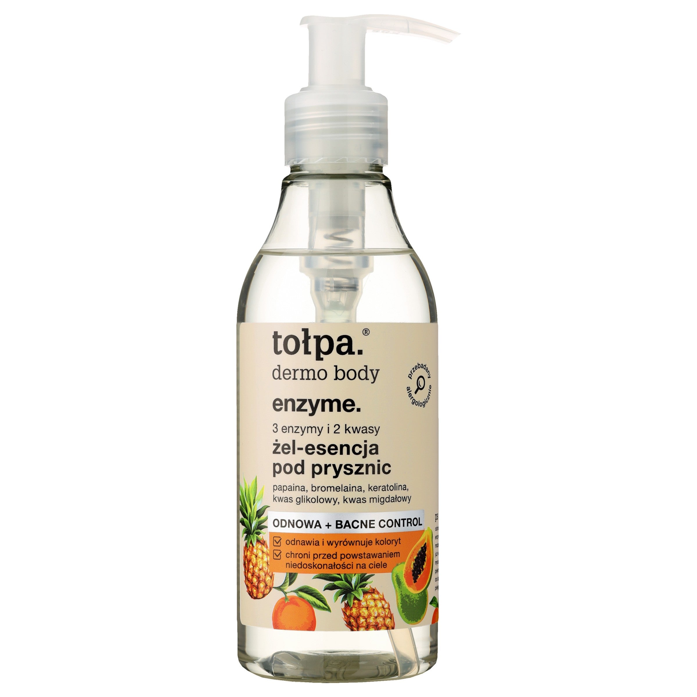 TOŁPA Dermo Body Enzyme Gel-essence for shower 3 enzymes and 2 acids 195 ml | Vaistine1.lt | WestPharmacy.eu