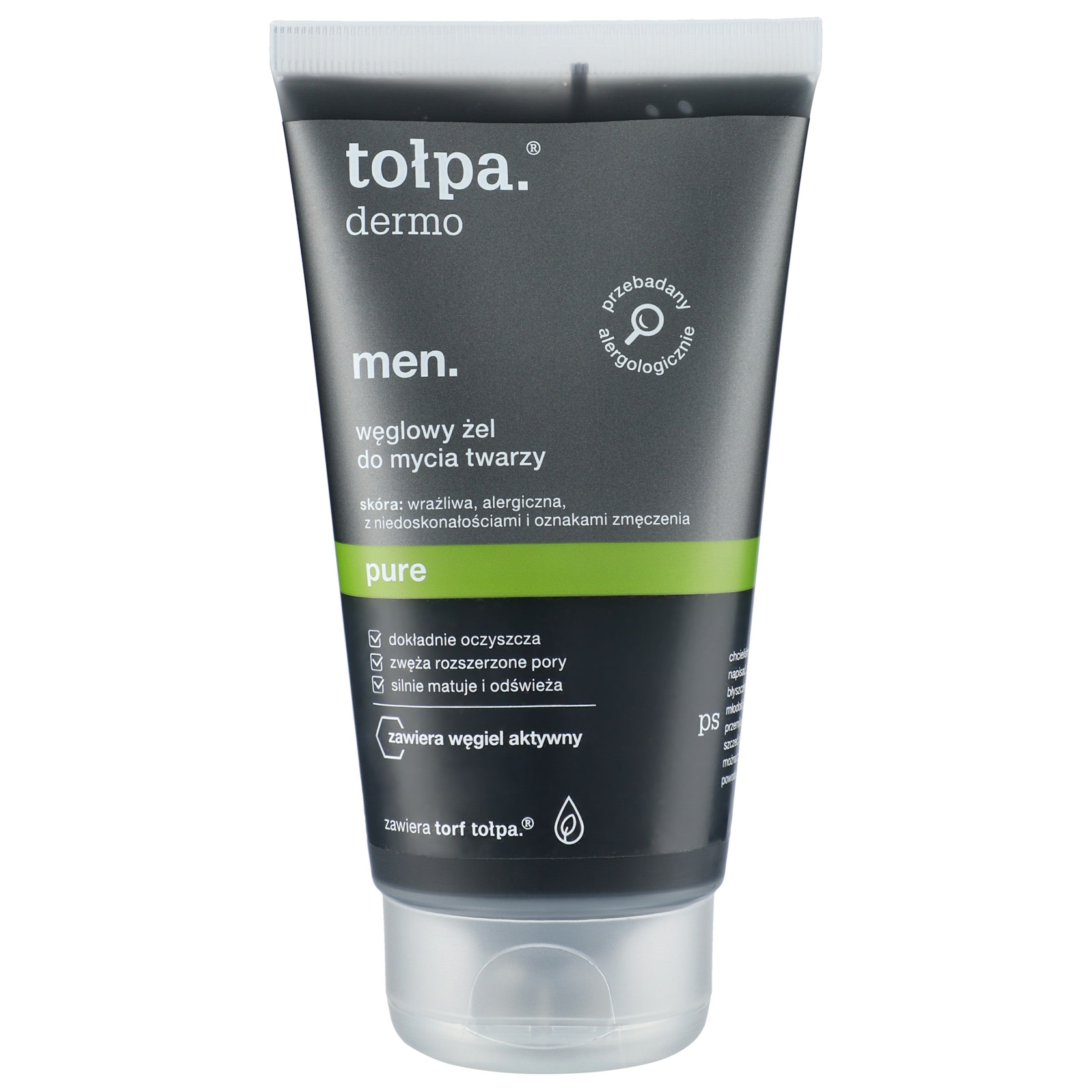 TOŁPA Dermo Men Charcoal Face Wash Pure 150 ml | Vaistine1.lt | WestPharmacy.eu