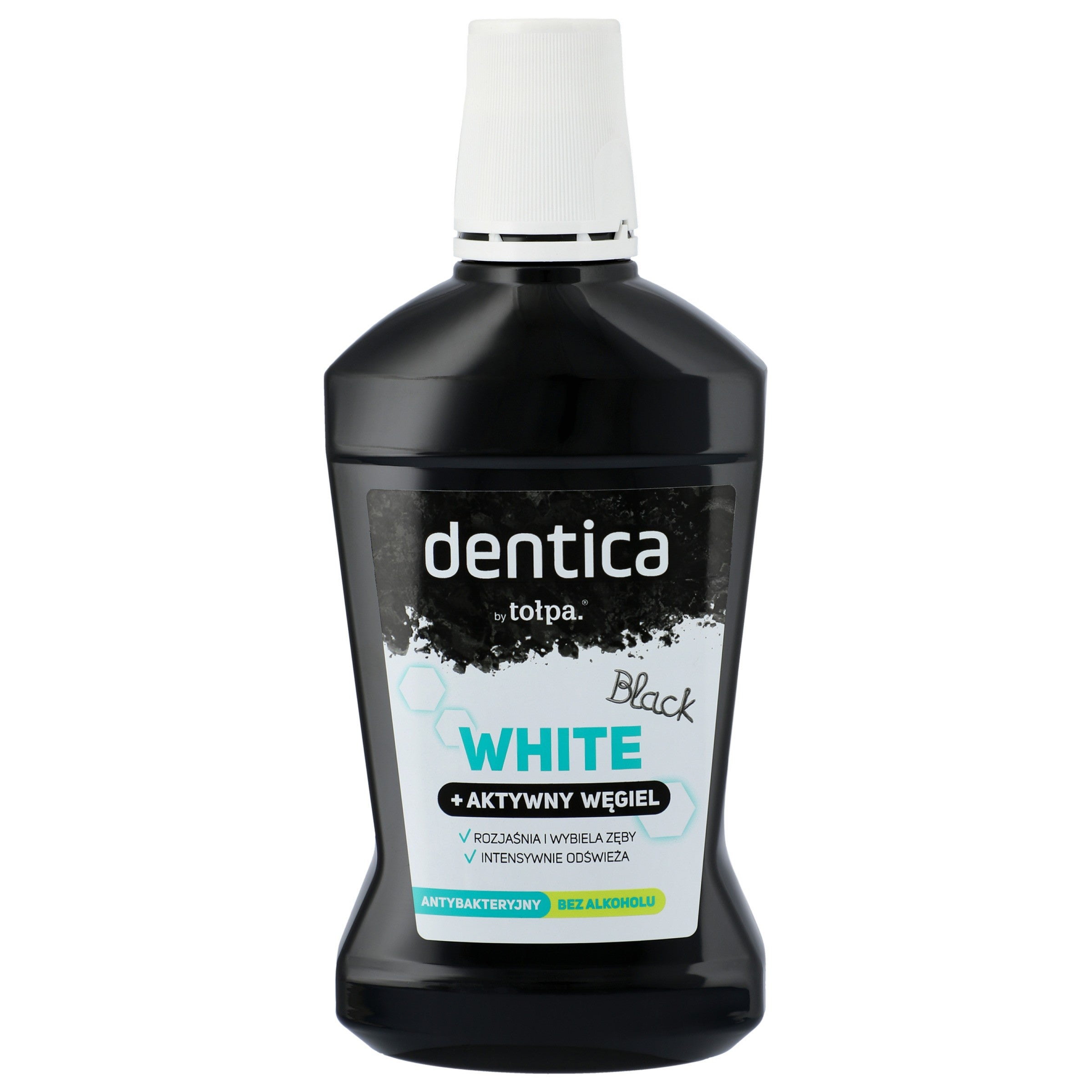 TOŁPA Dentica Black White Mouthwash with active charcoal whitening 500 ml | Vaistine1.lt | WestPharmacy.eu
