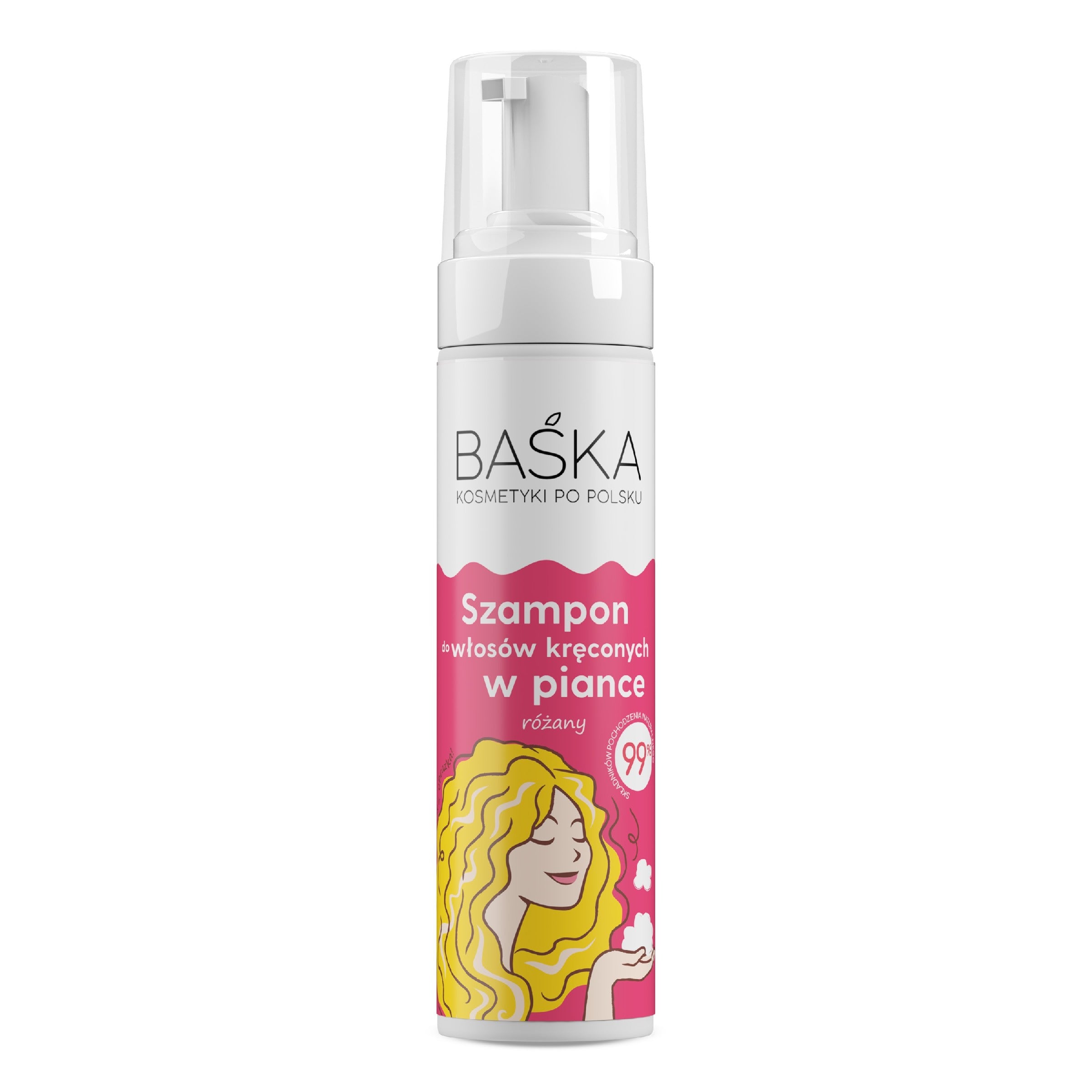 BAŚKA Curly Hair Foam Shampoo - Rose 200ml | Vaistine1.lt | WestPharmacy.eu