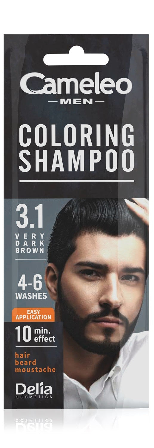 DELIA CAMELEO MEN Shampoo color 3.1 VERY DARK BROWN sachet | Vaistine1.lt | WestPharmacy.eu