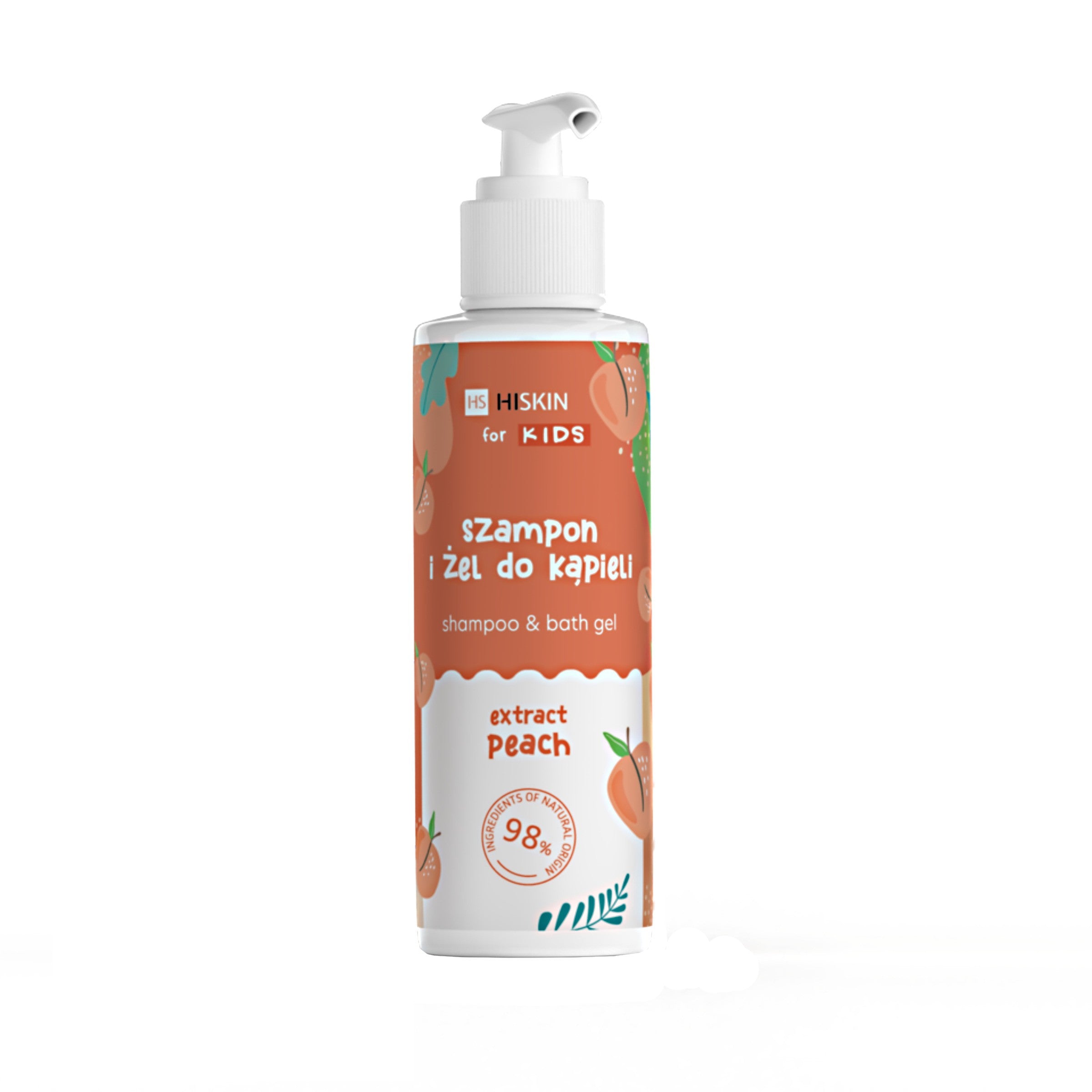 HISKIN for Kids Shampoo and Bath Gel 2in1 - Extract Peach 280 ml | Vaistine1.lt | WestPharmacy.eu