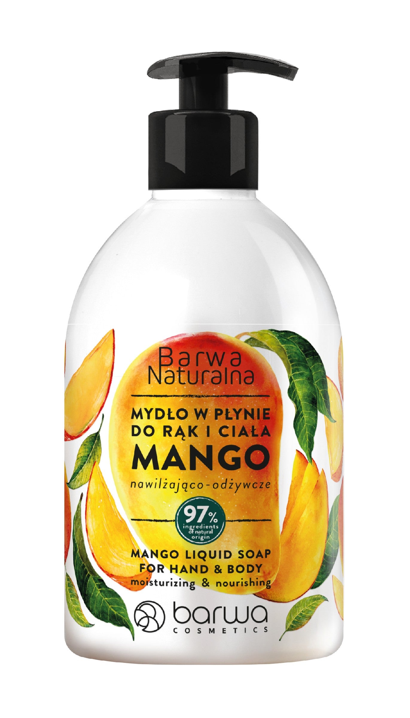 BARWA Natural Liquid soap for hands and body moisturizing and nourishing Mango 500 ml | Vaistine1.lt | WestPharmacy.eu