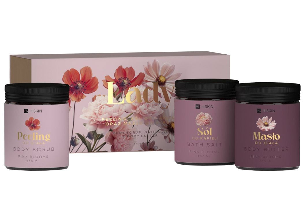 HISKIN Pink Blooms Lady body care set (peeling, butter, salt) | Vaistine1.lt | WestPharmacy.eu