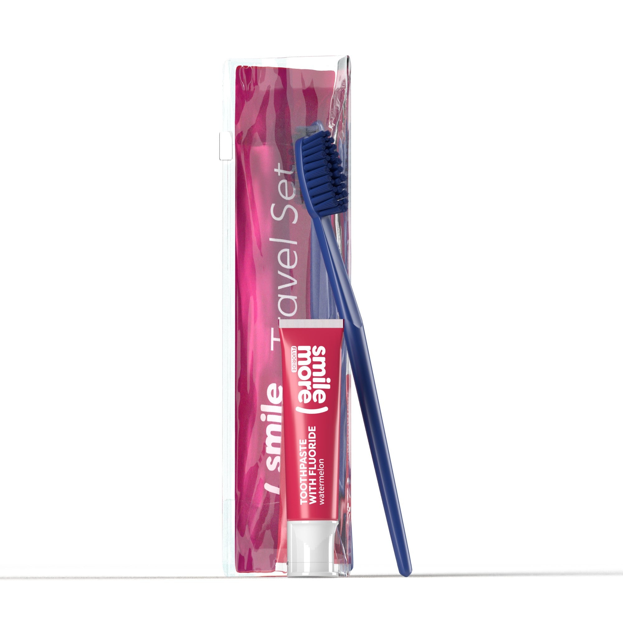 HISKIN Travel Set Smile More Travel Set (mini toothpaste + toothbrush) - red | Vaistine1.lt | WestPharmacy.eu
