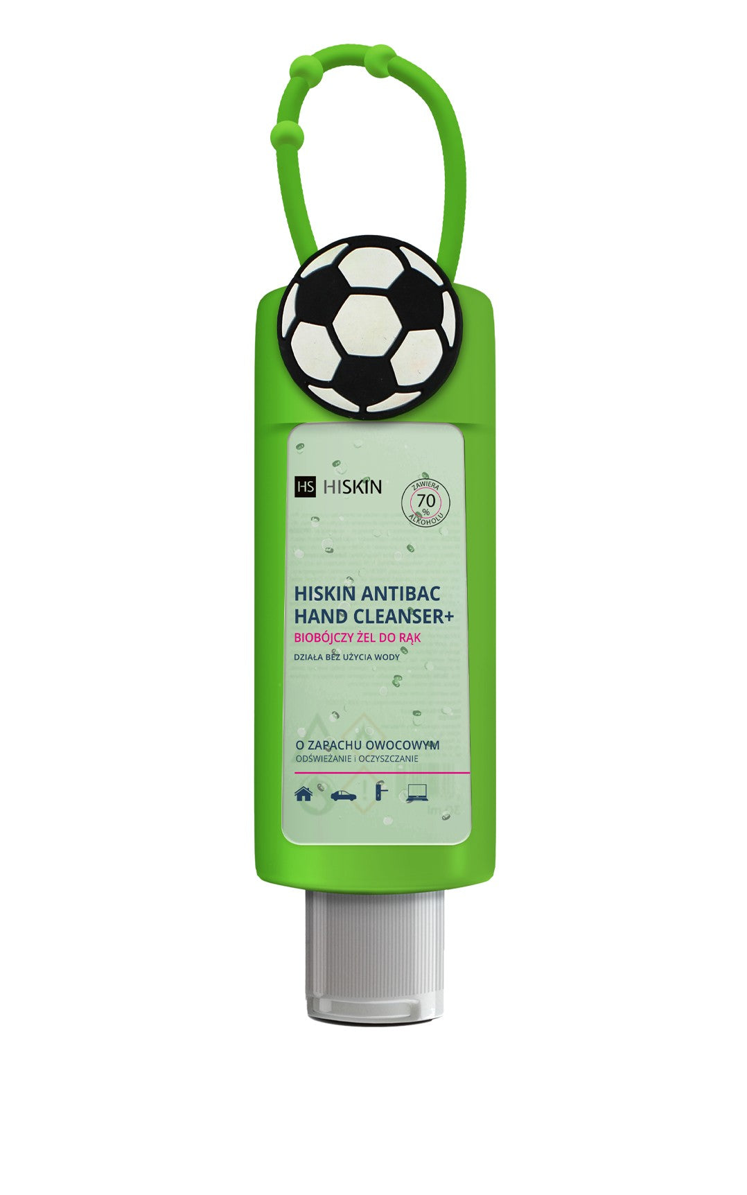 HISKIN Antibac Hand Cleanser+ Biocidal Fruit Hand Gel - ball (75ml bottle + case) | Vaistine1.lt | WestPharmacy.eu