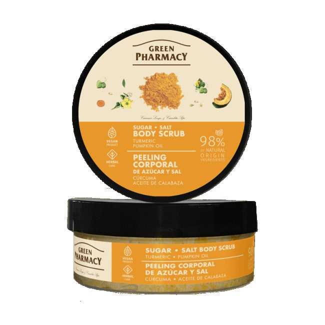 GREEN PHARMACY Multi Sugar Body Peeling Turmeric + Pumpkin Oil 200 ml | Vaistine1.lt | WestPharmacy.eu