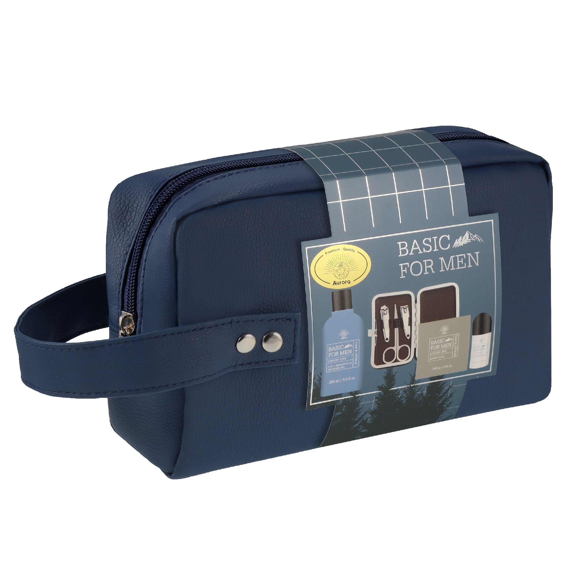 AURORA Men's gift set in a navy blue cosmetic bag 4/pieces Oak and Citrus AUR-1860 | Vaistine1.lt | WestPharmacy.eu