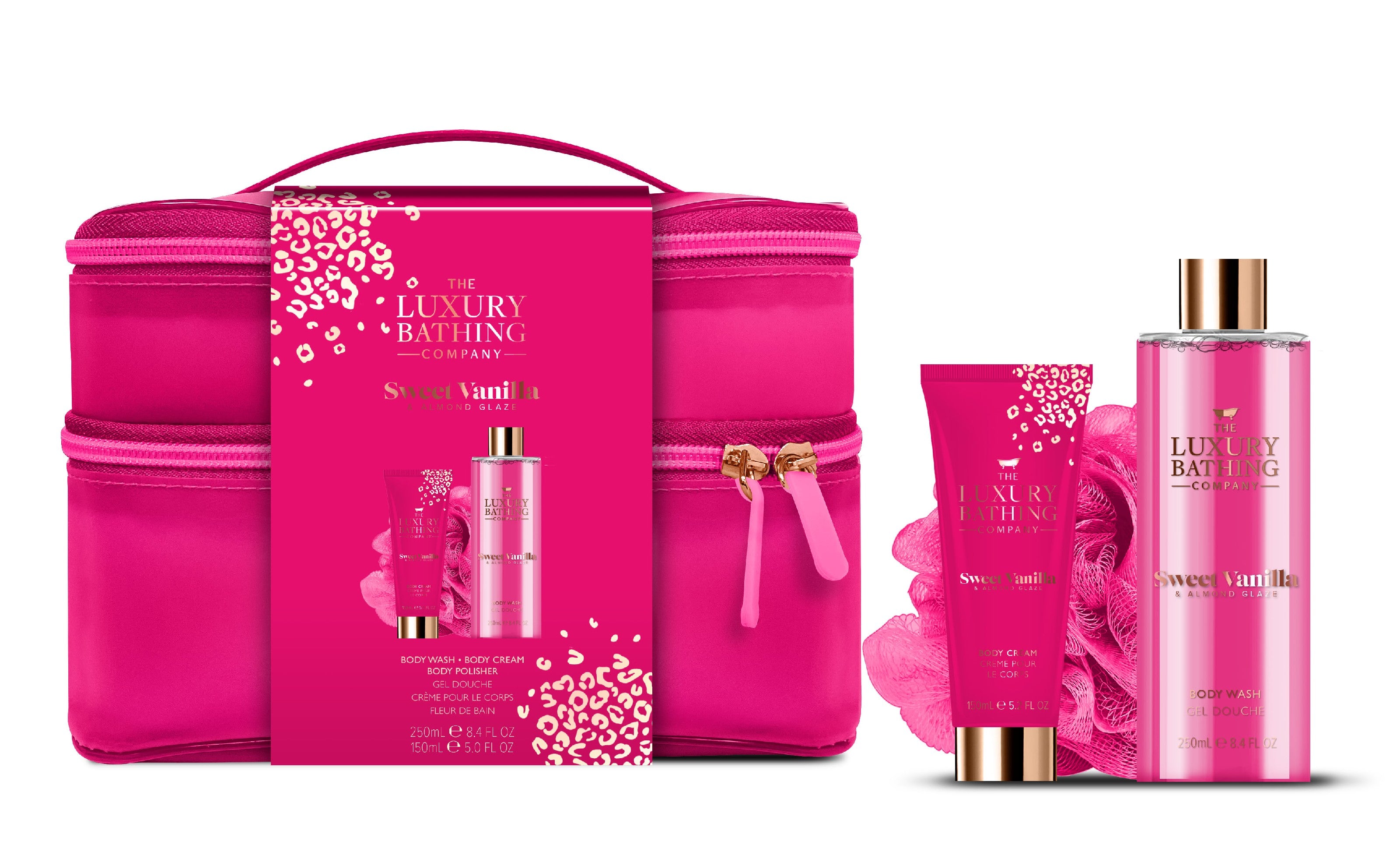 THE LUXURY BATHING COMPANY Sweet Vanilla & Almond Glaze gift set - 1 pack cosmetic bag. | Vaistine1.lt | WestPharmacy.eu