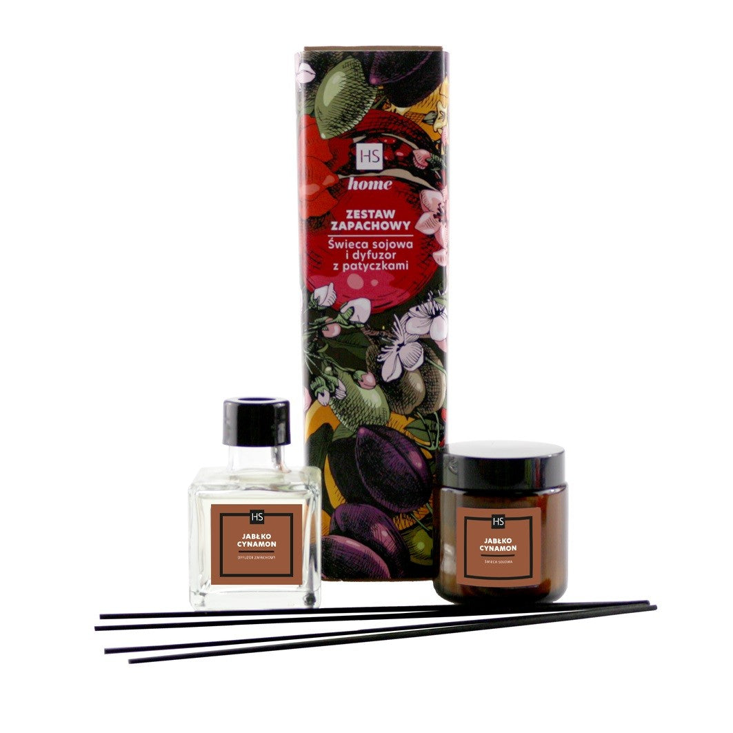 HISKIN Home Scent Set Soy Candle and Diffuser with Sticks - Apple and Cinnamon | Vaistine1.lt | WestPharmacy.eu