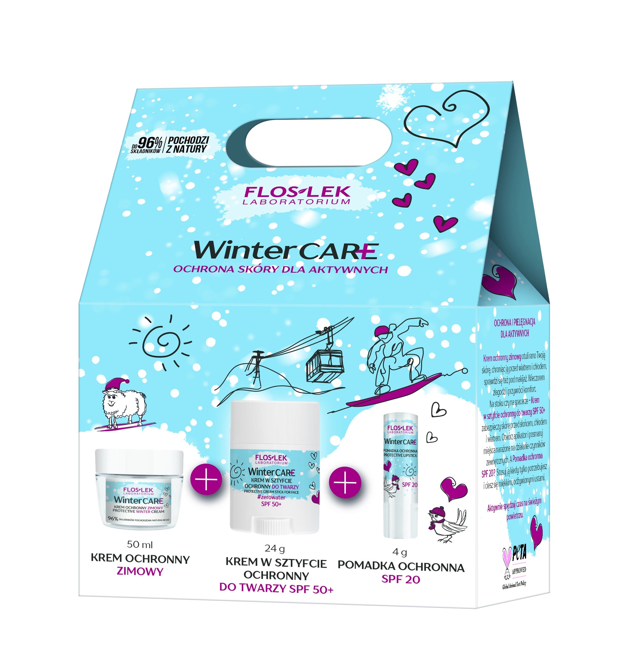 winter protective cream + protective stick cream for face spf 50+ + protective lip balm spf 20 | Vaistine1.lt | WestPharmacy.eu