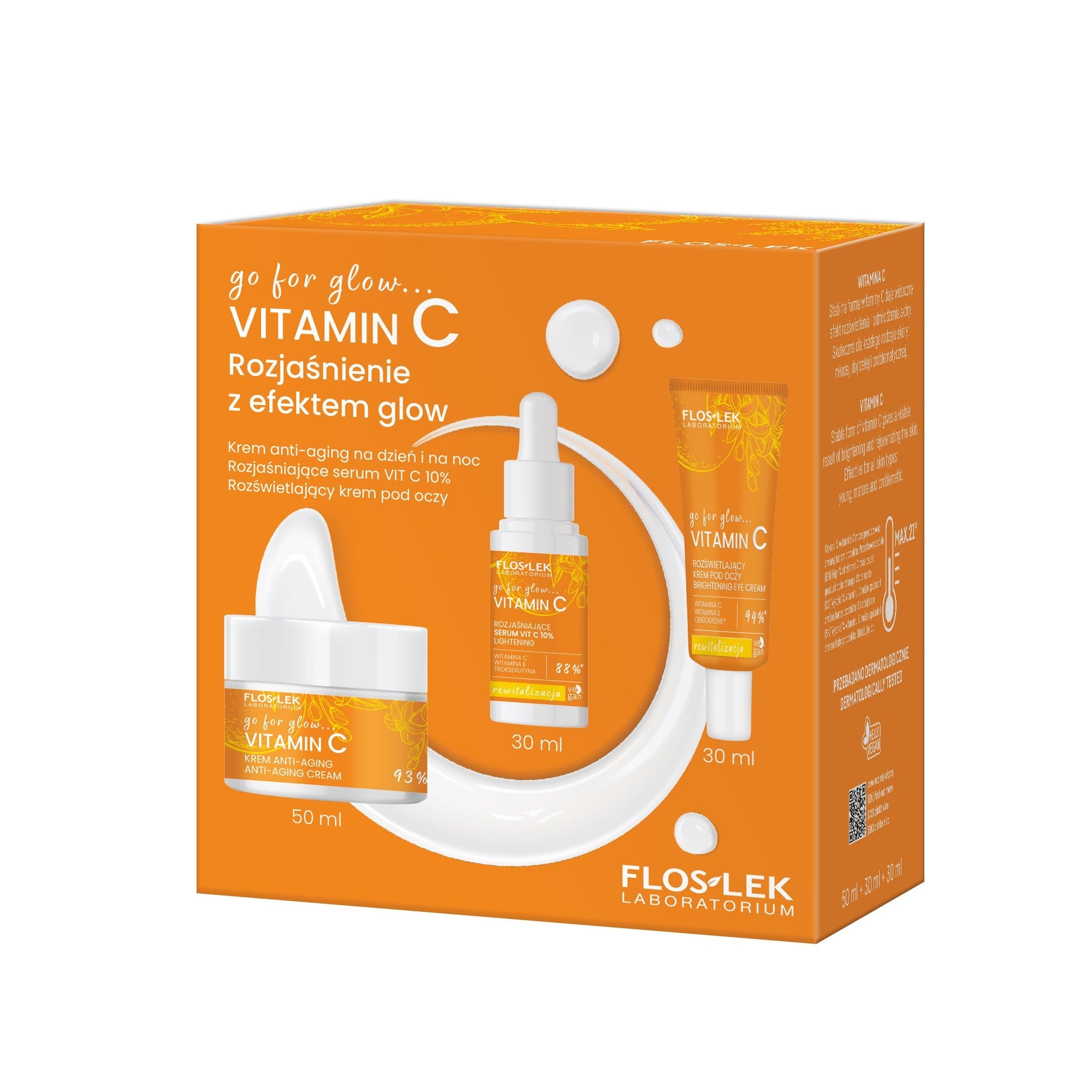 brightening with a glow effect (go for glow vitamin c anti-aging cream for day and night 50 ml + go for glow vitamin c brightening serum vit c 10% 30 ml + go for glow vitamin c illuminating eye cream | Vaistine1.lt | WestPharmacy.eu
