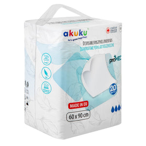 AKUKU ProMED disposable hygienic pads 60x90 cm (a0144) 1 pack. - 20 pcs. | Vaistine1.lt | WestPharmacy.eu