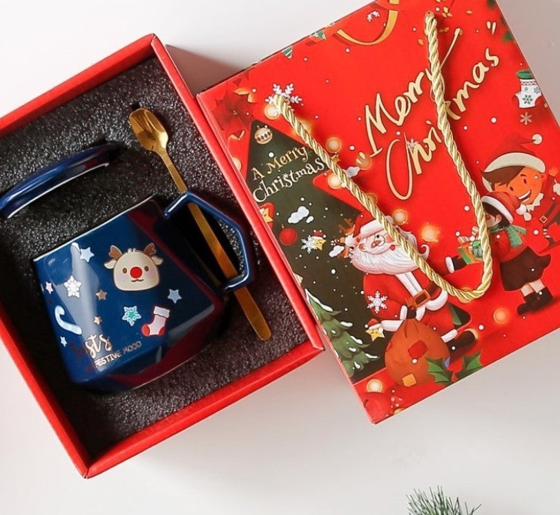 ECARLA Christmas mug with lid and spoon - blue KB08N 225 ml | Vaistine1.lt | WestPharmacy.eu