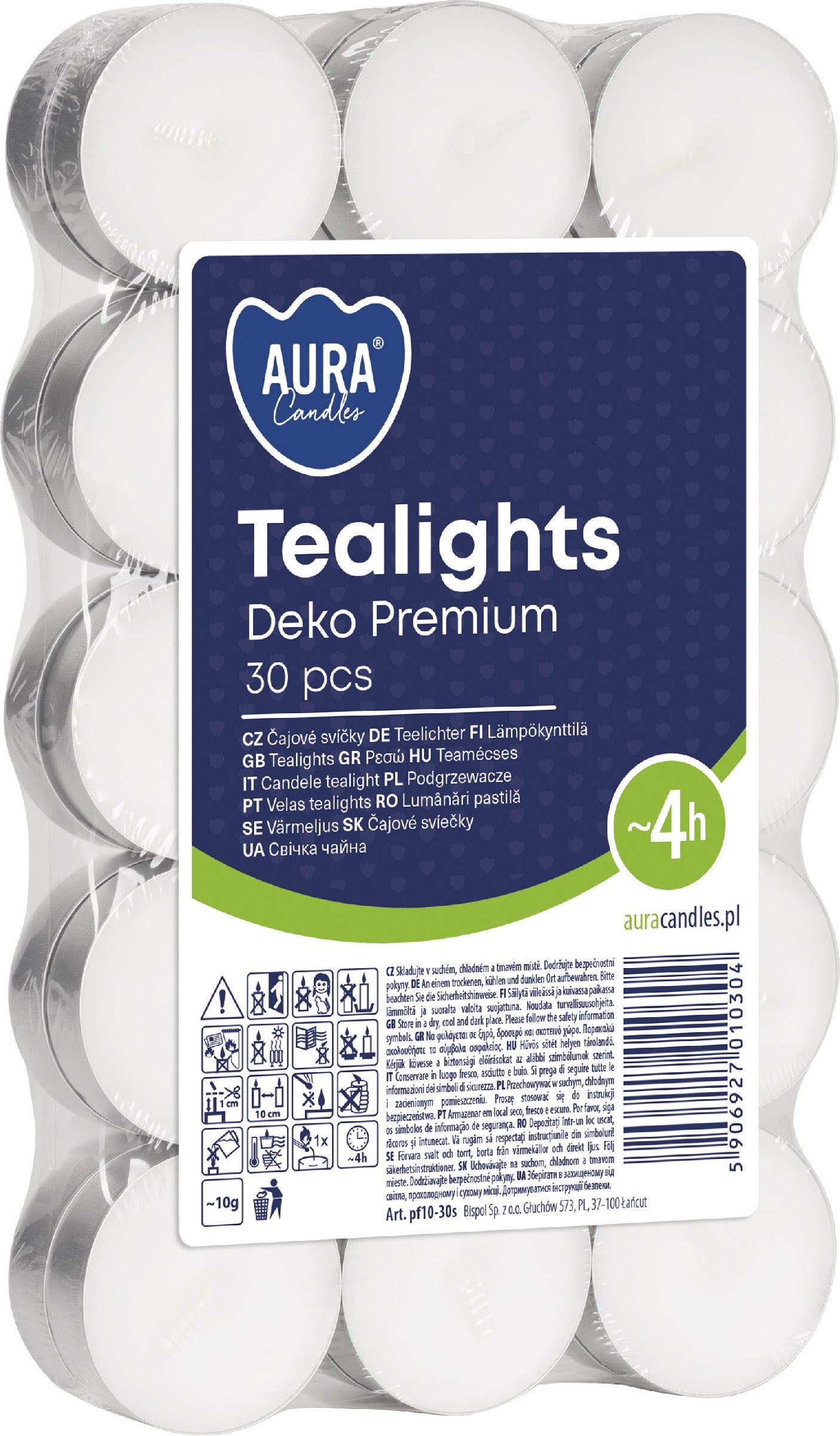 BISPOL Aura Candles Tealights Deko Premium 1 pack - 30 pieces | Vaistine1.lt | WestPharmacy.eu