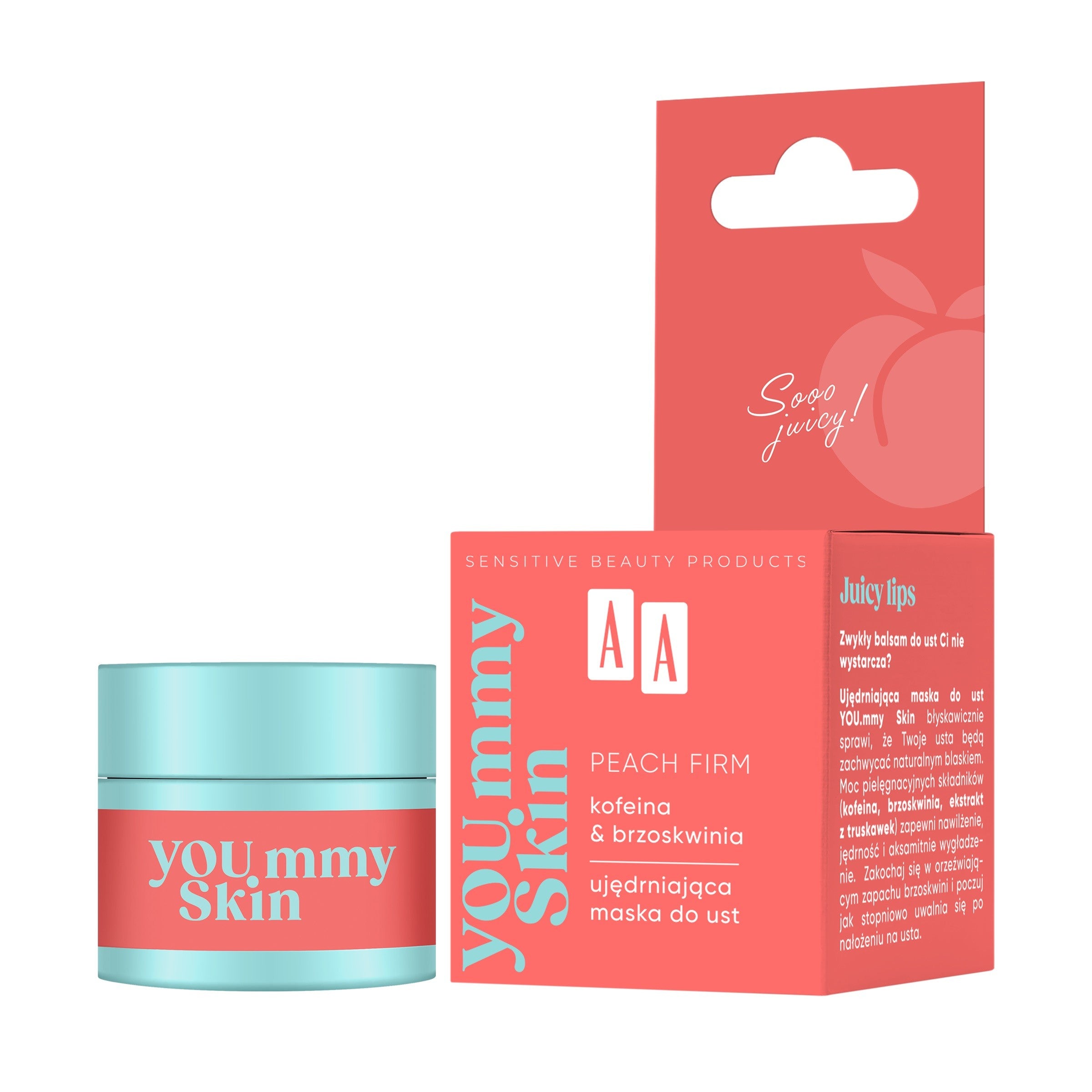 AA YOU.mmy Skin Peach Firm Firming Lip Mask Caffeine & Peach 10 g | Vaistine1.lt | WestPharmacy.eu