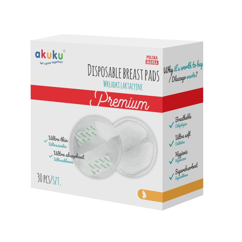AKUKU ultra-thin, ultra-absorbent breast pads (a0354) 1 pack. - 30 pcs | Vaistine1.lt | WestPharmacy.eu