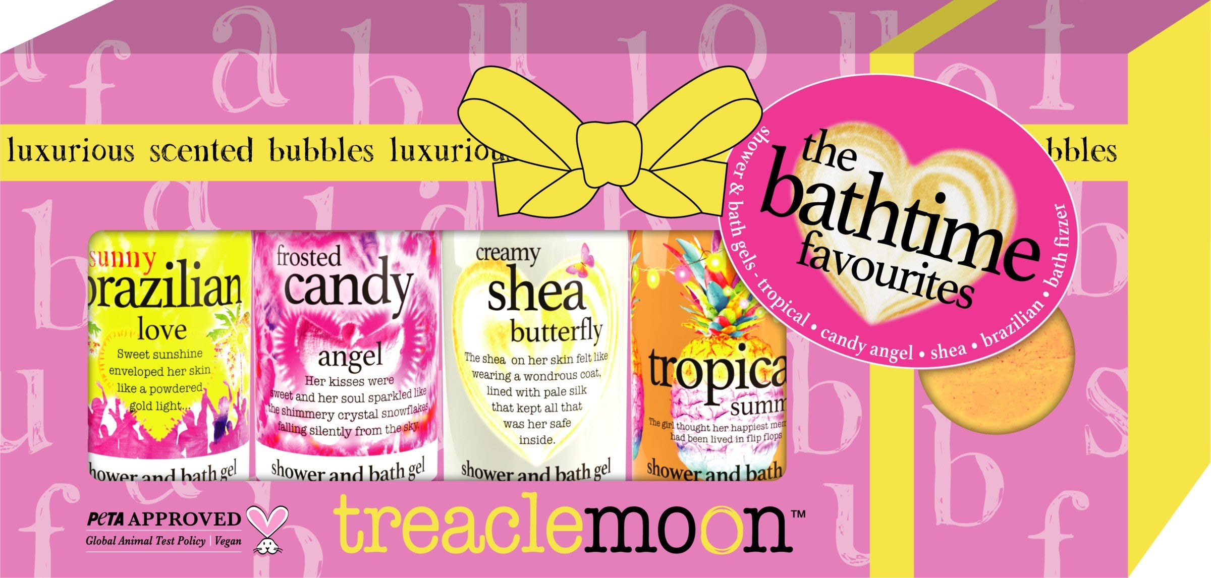 TREACLEMOON Bathtime Favorites Gift Set (Shower Gel 4 pcs + Bath Bomb 1 pc) 1 pack - 5 pcs. | Vaistine1.lt | WestPharmacy.eu