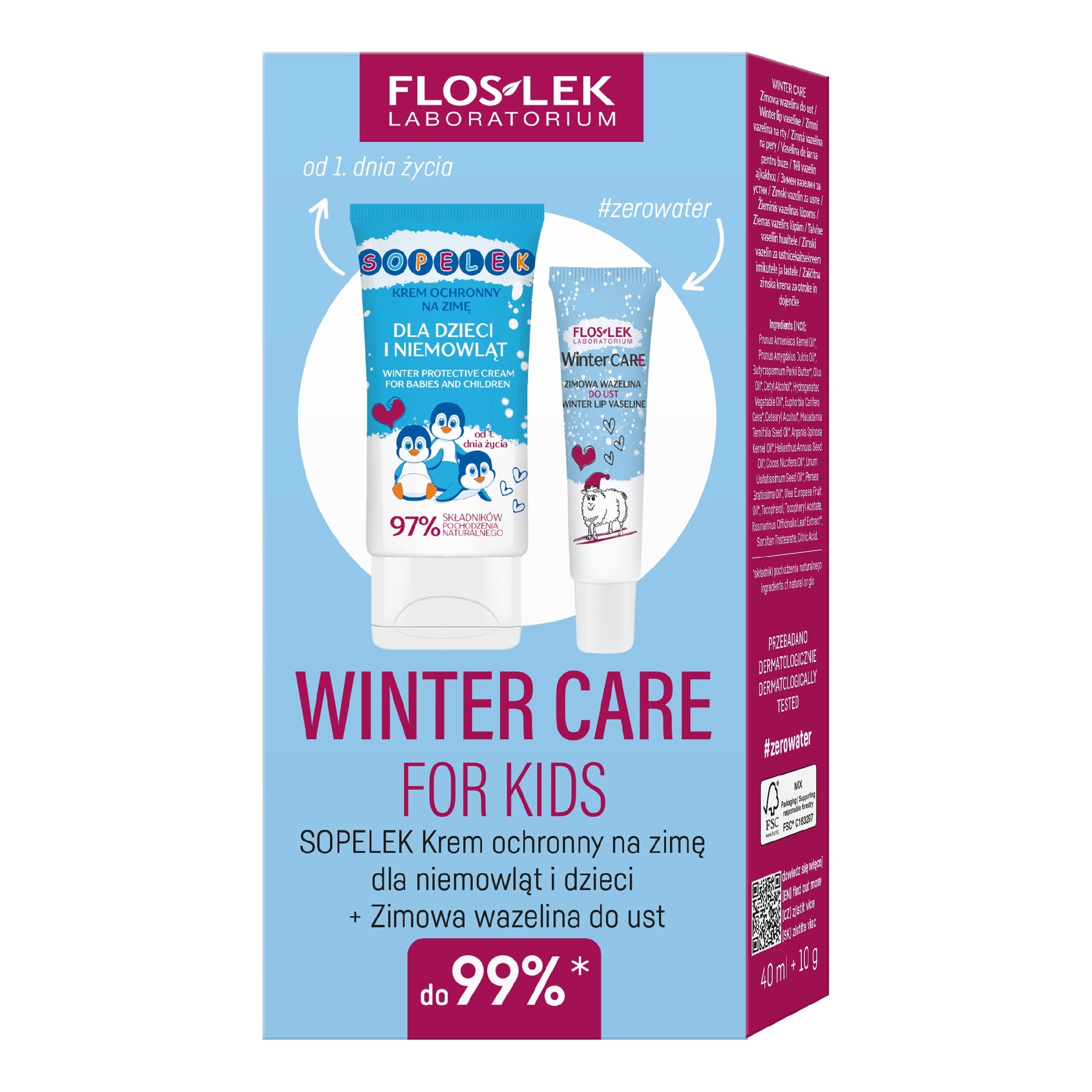 FLOSLEK Winter Care gift set Sopelek Winter protective cream for children + Winter Vaseline for lips | Vaistine1.lt | WestPharmacy.eu