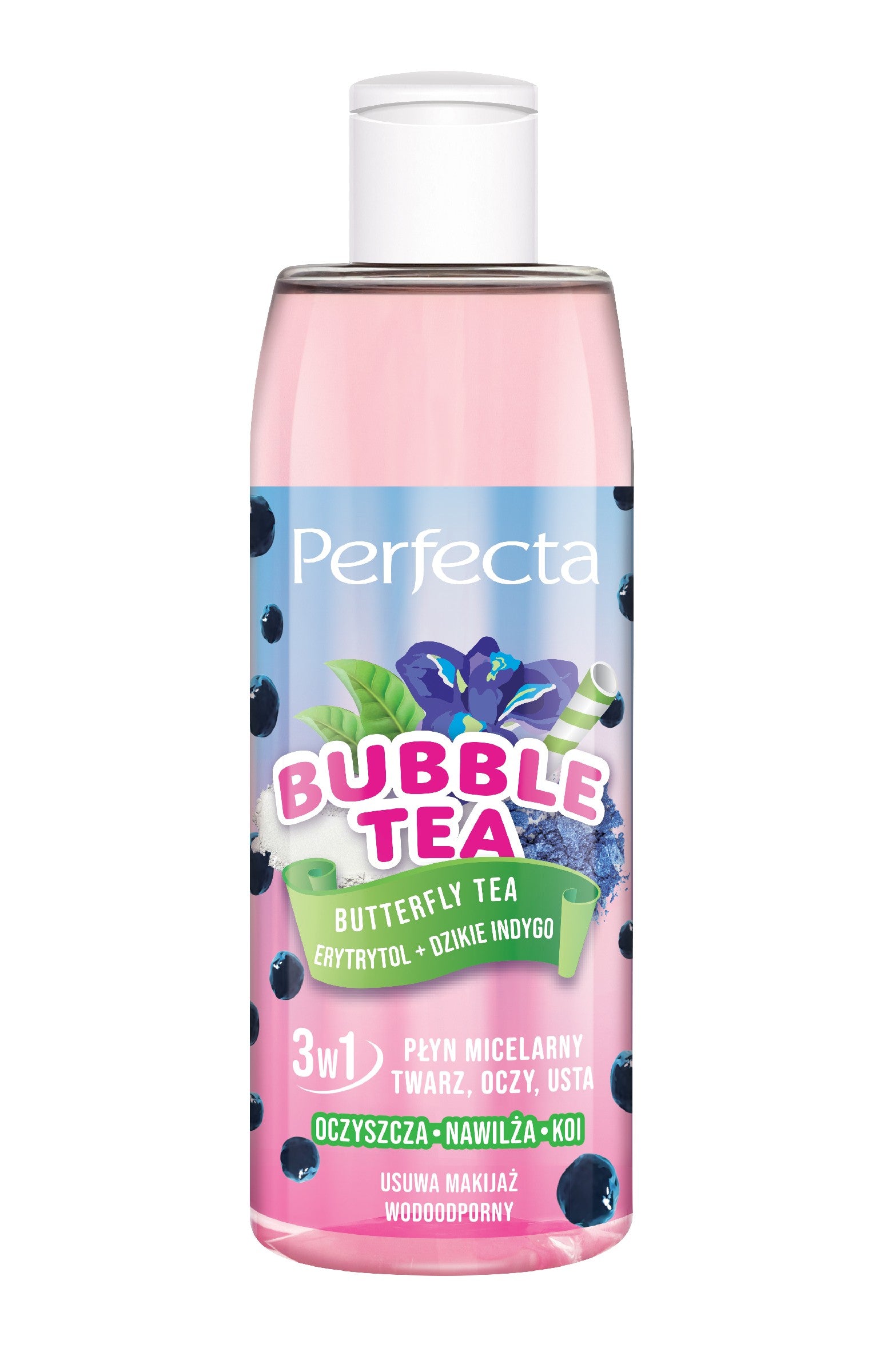 PERFECTA Bubble Tea Micellar Liquid 3in1 Butterfly Tea, Erythritol + Wild Indigo 300 ml | Vaistine1.lt | WestPharmacy.eu