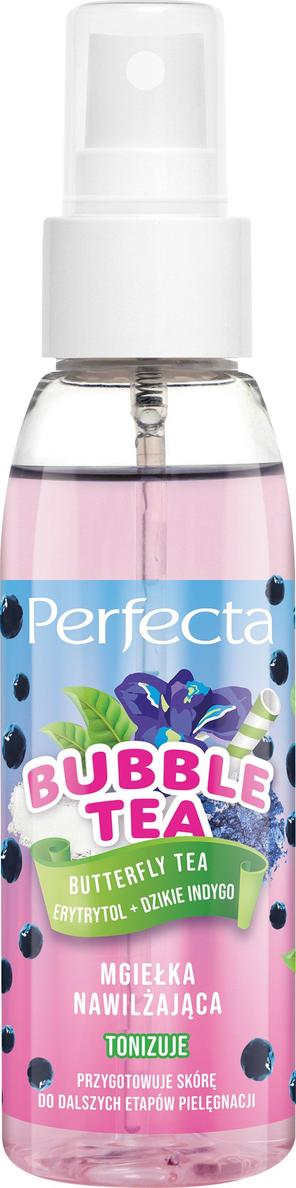 PERFECTA Bubble Tea Moisturizing and toning mist Butterfly Tea, Erythritol + Wild Indigo 100 ml | Vaistine1.lt | WestPharmacy.eu