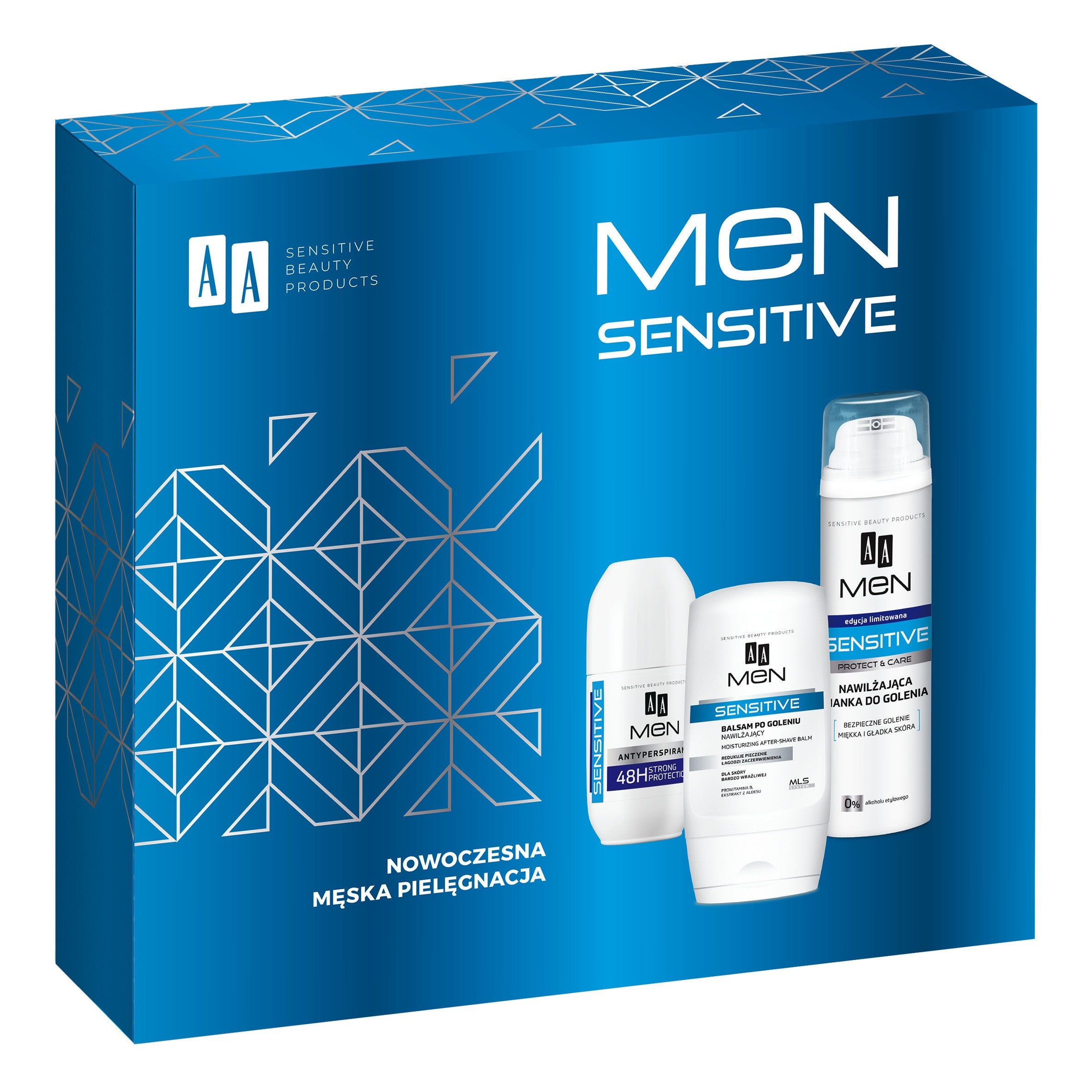 AA Gift Set Men Sensitive Modern Men's Care (Aftershave gel 100 ml + Shaving foam 200 ml + Antiperspirant 50 ml) | Vaistine1.lt | WestPharmacy.eu