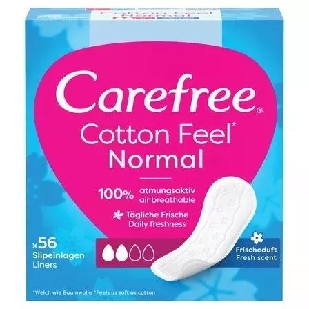 CAREFREE Cotton Sanitary Napkins Unscented - fragrance-free 1 pack - 56 pieces | Vaistine1.lt | WestPharmacy.eu