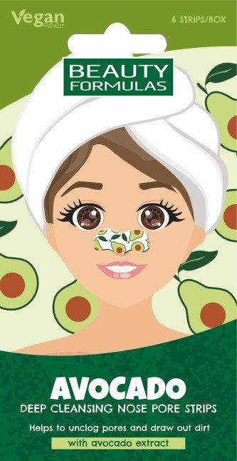 BEAUTY FORMULAS Nose Pore Strips Deeply cleansing nose pads - Avocado 1 pack - 6 pieces | Vaistine1.lt | WestPharmacy.eu