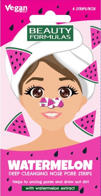 BEAUTY FORMULAS Nose Pore Strips Deeply cleansing nose pads - Watermelon (watermelon) 1 pack - 6 pieces | Vaistine1.lt | WestPharmacy.eu