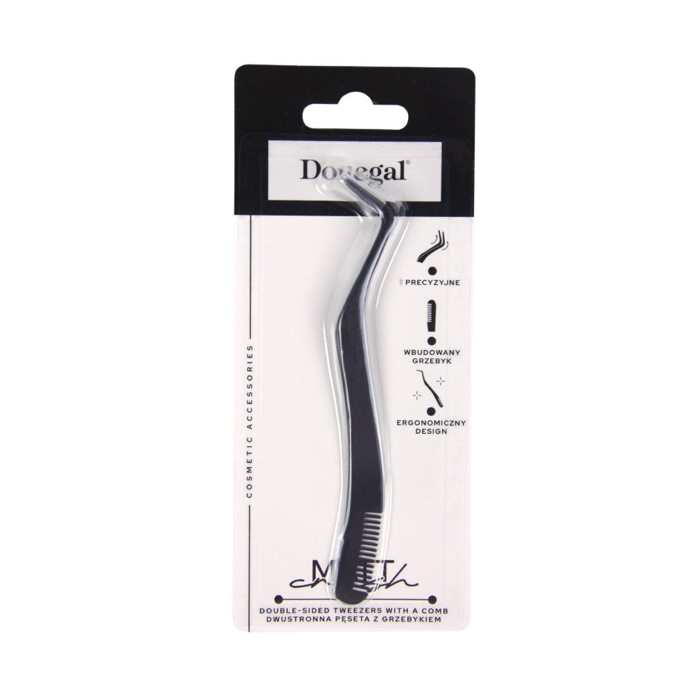 DONEGAL Mat Crush Double-sided cosmetic tweezers with a comb - matte black (4127) | Vaistine1.lt | WestPharmacy.eu