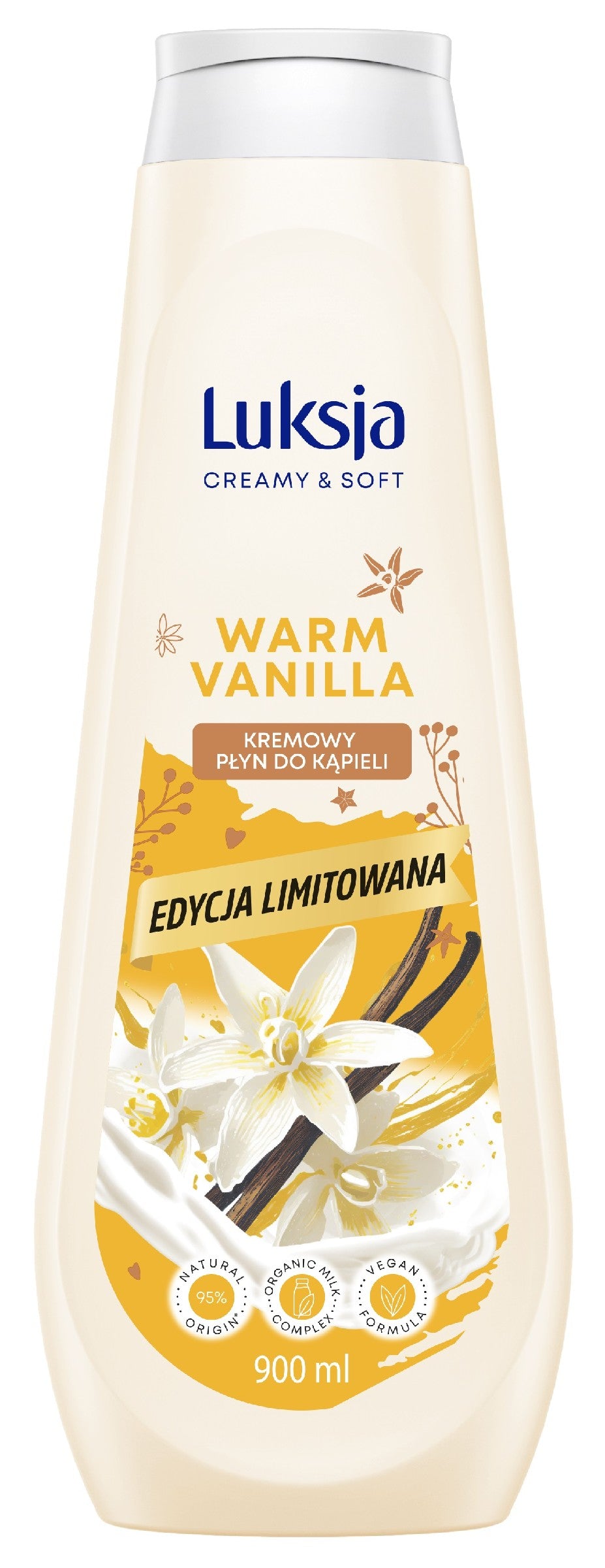 LUKSJA Creamy & Soft Creamy Bath Liquid - Warm Vanilla 900 ml | Vaistine1.lt | WestPharmacy.eu
