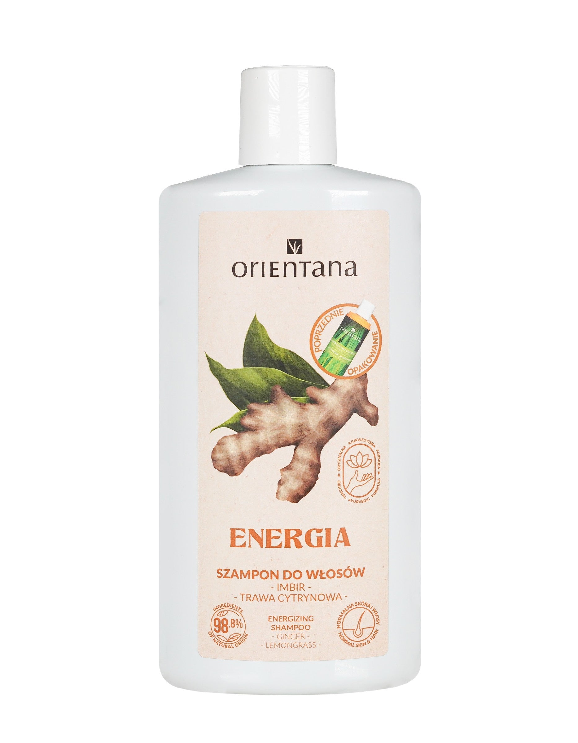 ORIENTANA Hair Shampoo ENERGY - Ginger and Lemongrass 210ml | Vaistine1.lt | WestPharmacy.eu