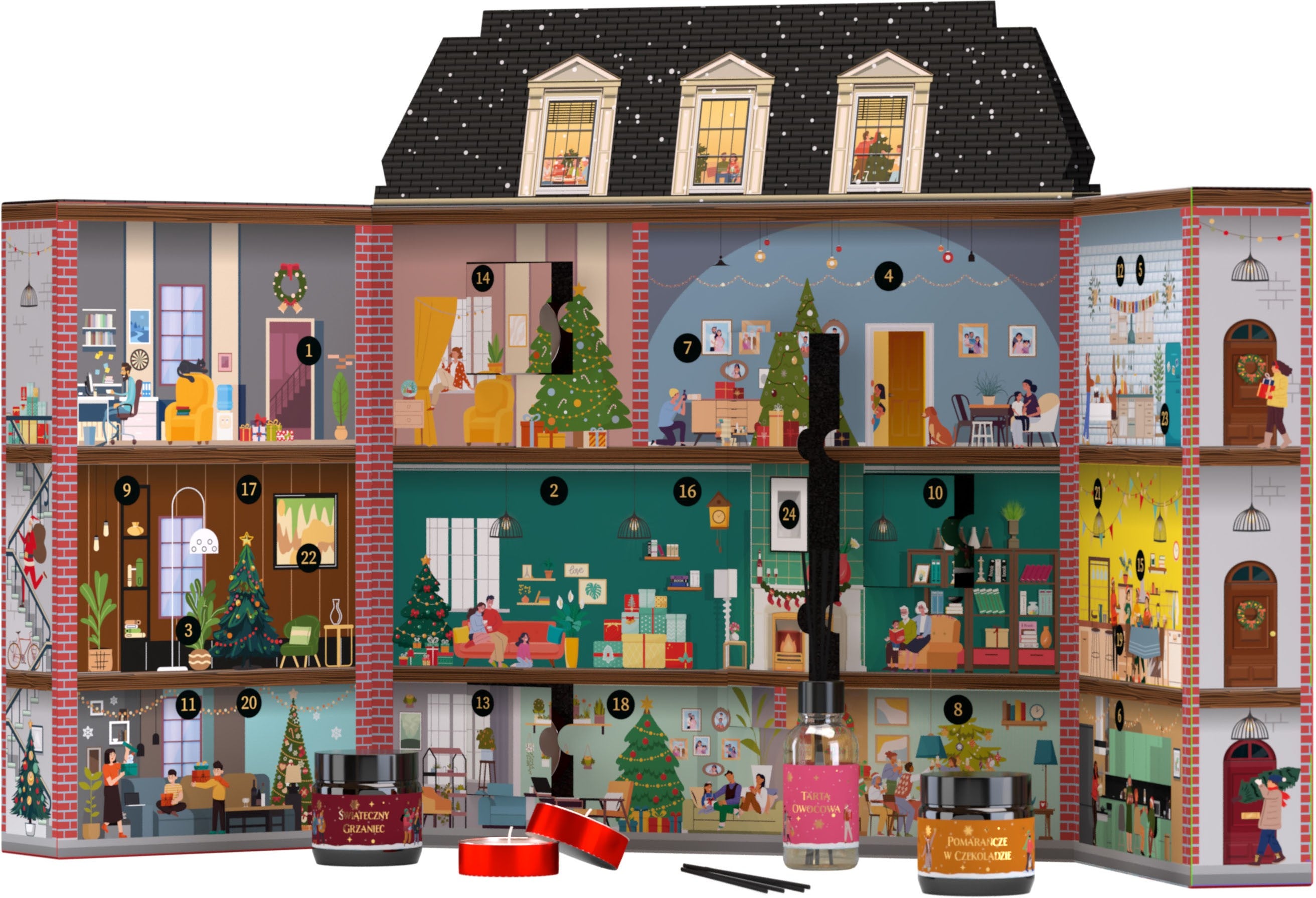 HISKIN Home Gift set TENEMENT HOUSE - Advent calendar (scented candles) | Vaistine1.lt | WestPharmacy.eu