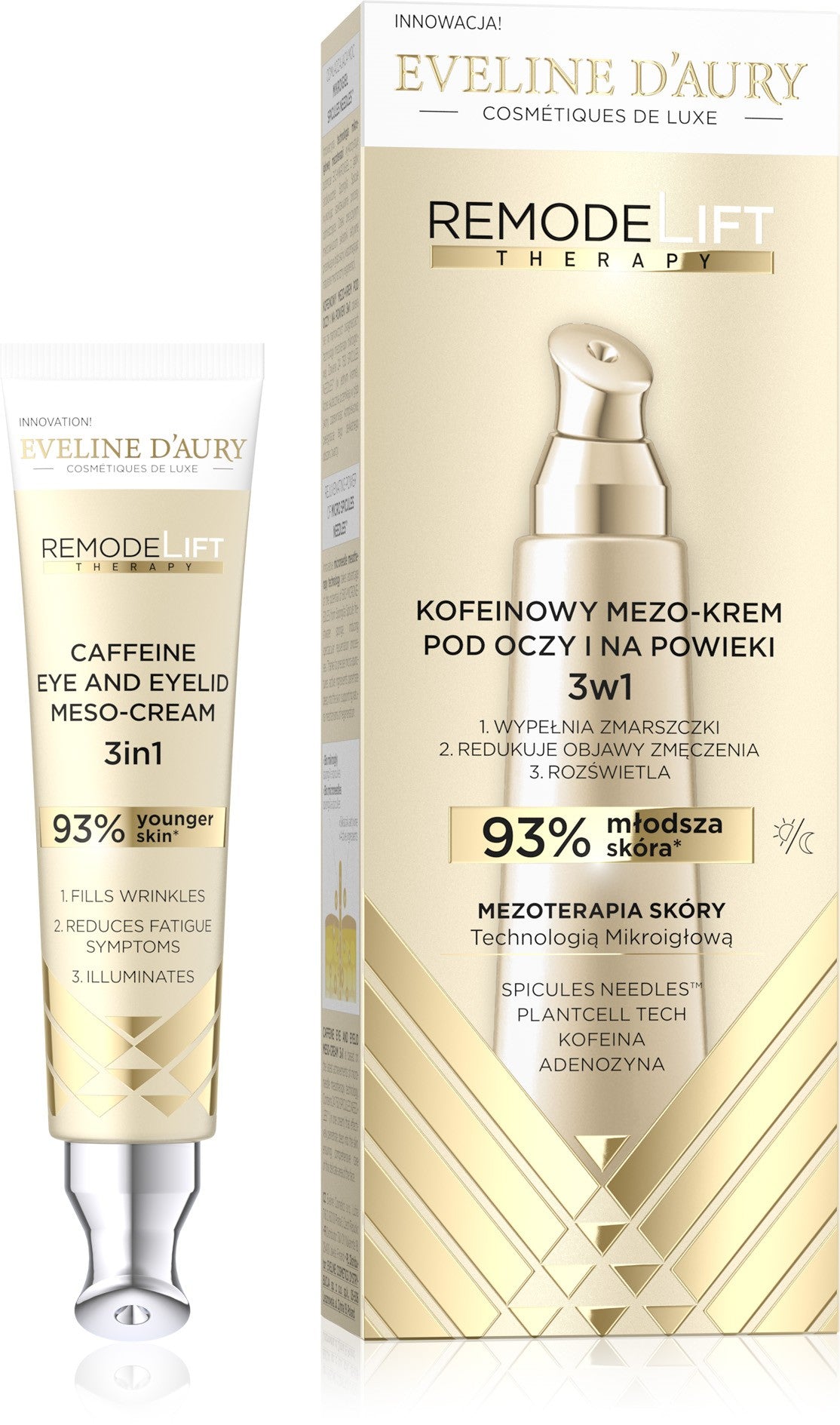 EVELINE D'AURY Remodelift Therapy Caffeine 3-in-1 Meso-Cream under eyes and on eyelids 15 ml - Vaistine1.lt | WestPharmacy.eu