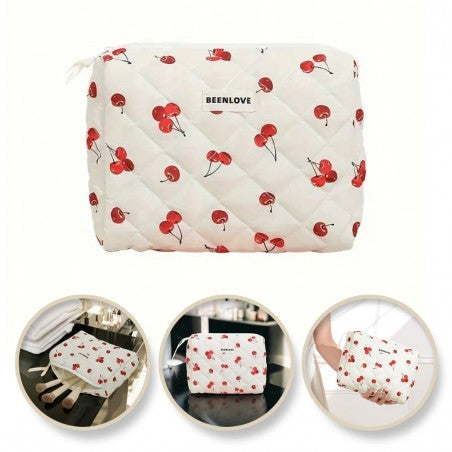 ECARLA Cosmetic bag KS124 - quilted with cherries - Vaistine1.lt | WestPharmacy.eu