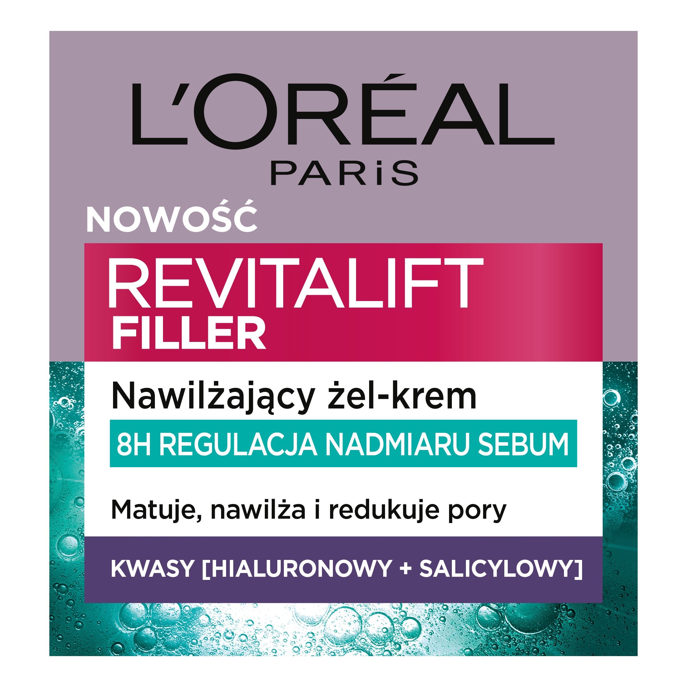 LOREAL Paris Revitalift Filler Moisturizing Excess Oil Regulating Day Gel-Cream with Hyaluronic and Salicylic Acid 50 ml - Vaistine1.lt | WestPharmacy.eu