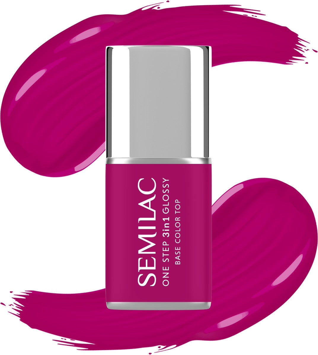SEMILAC One Step Glossy 3in1 Nail Hybrid Varnish S595 Bright Purple 7ml - Vaistine1.lt | WestPharmacy.eu