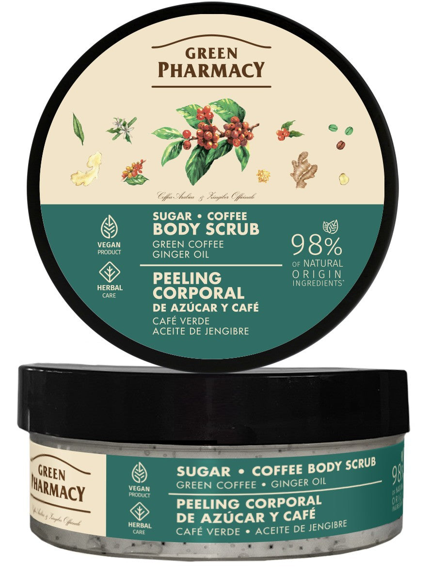 GREEN PHARMACY Multi Sugar-coffee body scrub Green coffee and ginger oil 200 ml | Vaistine1.lt | WestPharmacy.eu