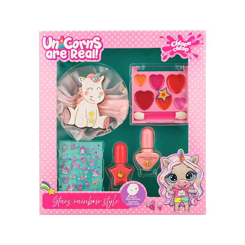 CHLAPU CHLAP Unicorns Are Real! II Cotton candy baby set with lip gloss, nail polish,pin and nail stickers - Vaistine1.lt | WestPharmacy.eu