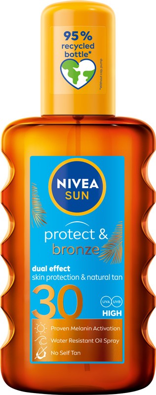 NIVEA SUN Protect Bronze Natural tan activating spray tan oil SPF30 200 ml - Vaistine1.lt | WestPharmacy.eu