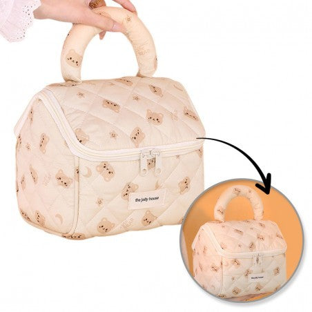 ECARLA Folding cosmetic bag - elegant quilted Bear KS131K handle trunk. - Vaistine1.lt | WestPharmacy.eu