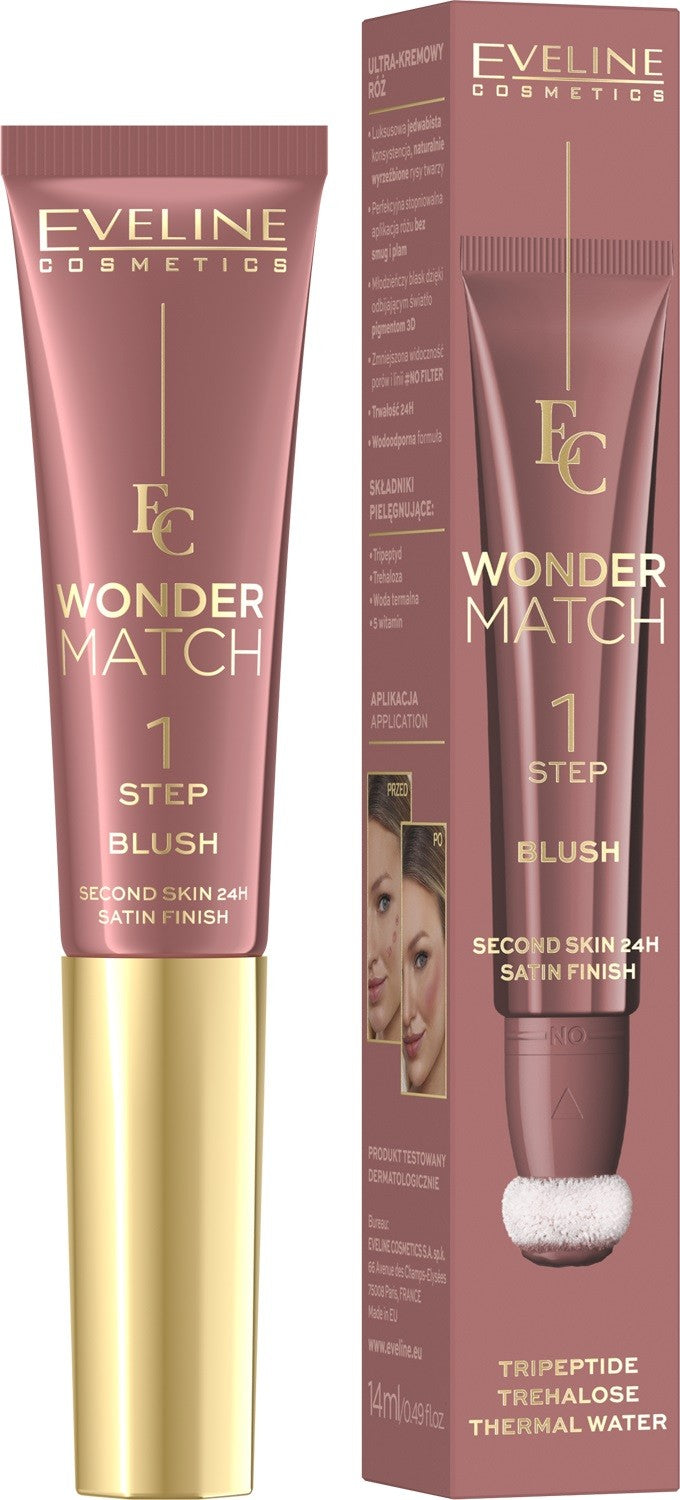 EVELINE Wonder Match Ultracream Blush in tube with applicator - No. 02 14 ml - Vaistine1.lt | WestPharmacy.eu