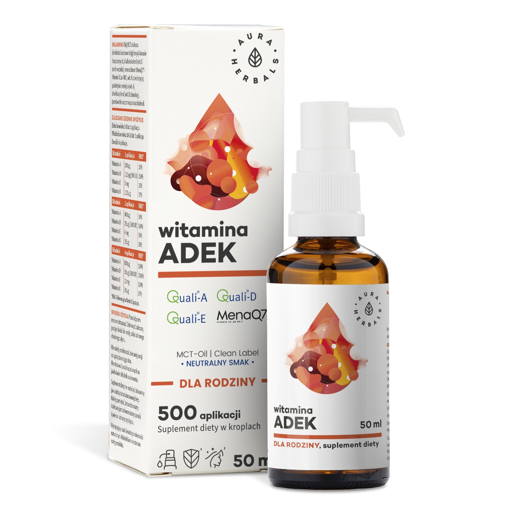 AURA HERBALS Vitamin ADEK for MCT family - drops 50 ml. - Vaistine1.lt | WestPharmacy.eu