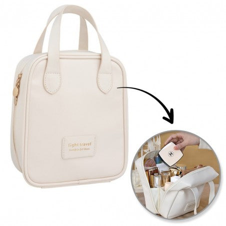 ECARLA Cosmetic bag with handle - cream KS128B - Vaistine1.lt | WestPharmacy.eu