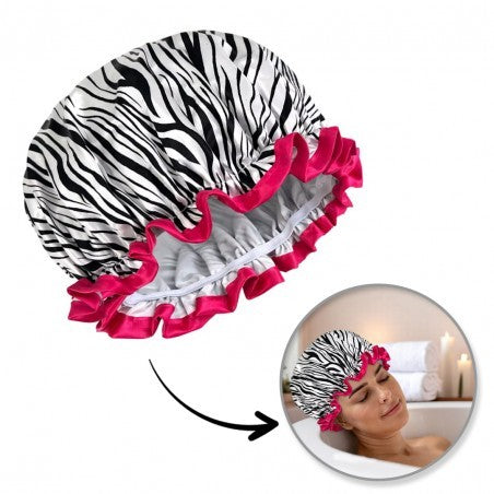 ECARLA Bathing cap, hair protection, waterproof, sleeping cap, zebra KCZ02 - Vaistine1.lt | WestPharmacy.eu
