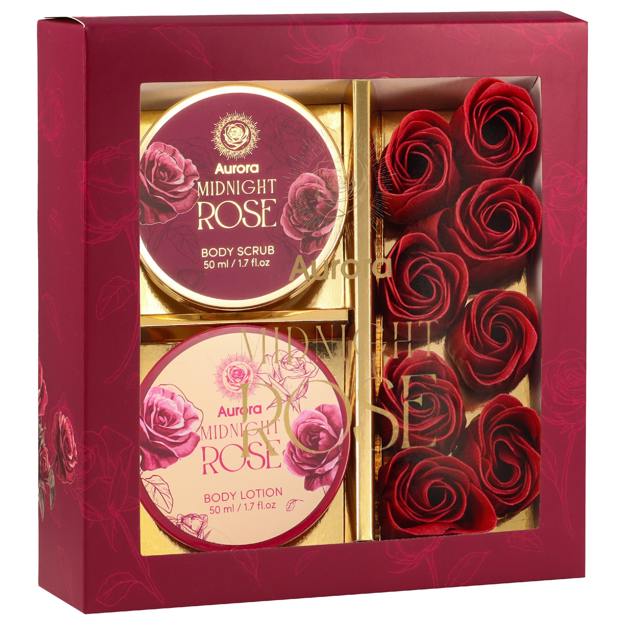 AURORA Midnight Rose Gift Set Soap Flowers Box - 3 products | Vaistine1.lt | WestPharmacy.eu