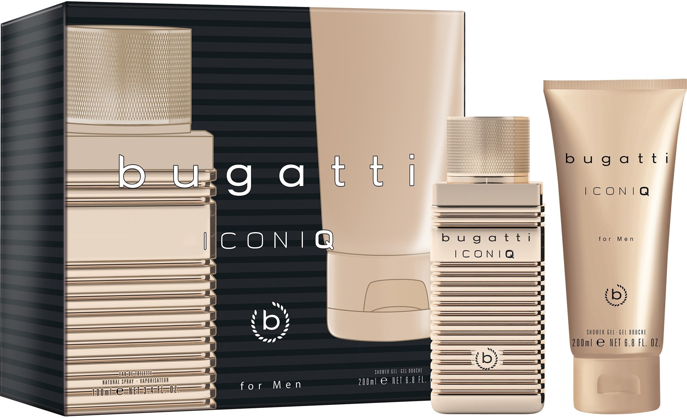BUGATTI Iconiq Gold Men's Gift Set (100 ml Eau de Toilette + 200 ml Shower Gel) | Vaistine1.lt | WestPharmacy.eu