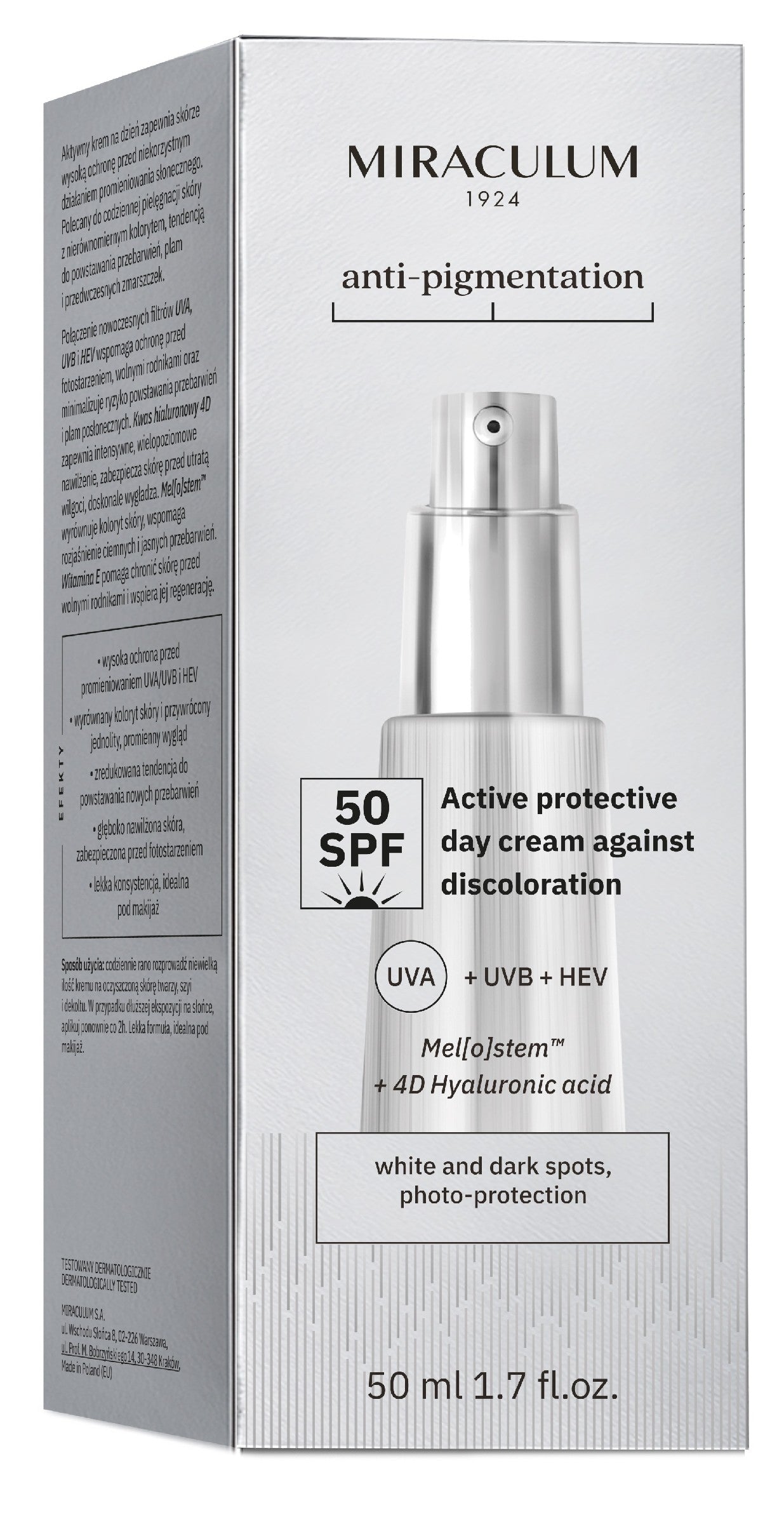 MIRACULUM Anti-Pigmentation Active cream against discoloration SPF 50 50 ml | Vaistine1.lt | WestPharmacy.eu