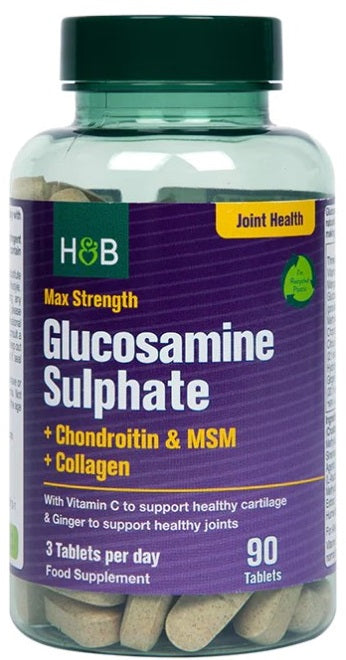 Max Strength Glucosamine Sulphate + Chondroitin & MSM + Collagen - 90 tablets - Holland & Barrett