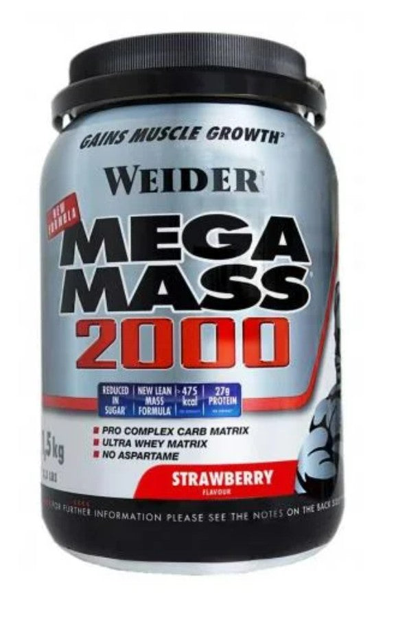 Mega Mass 2000, Strawberry - 1500g - Weider